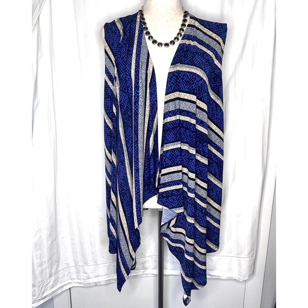 CSC Studio Animal Print Vest Open Top Cardigan Women's Size Med Asymmetrical